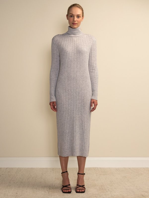 jumbo rib roll neck midi dress Black Ribbed Roll Neck Midi Dress