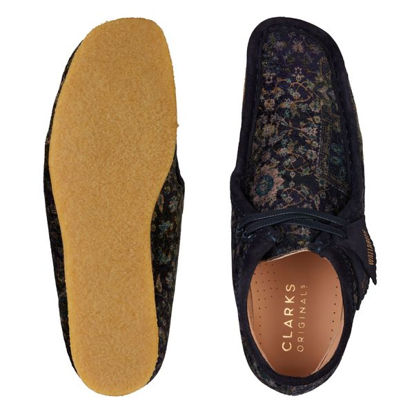 Clarks Wallabee Boot - Navy Velvet | Garmentory display picture 3