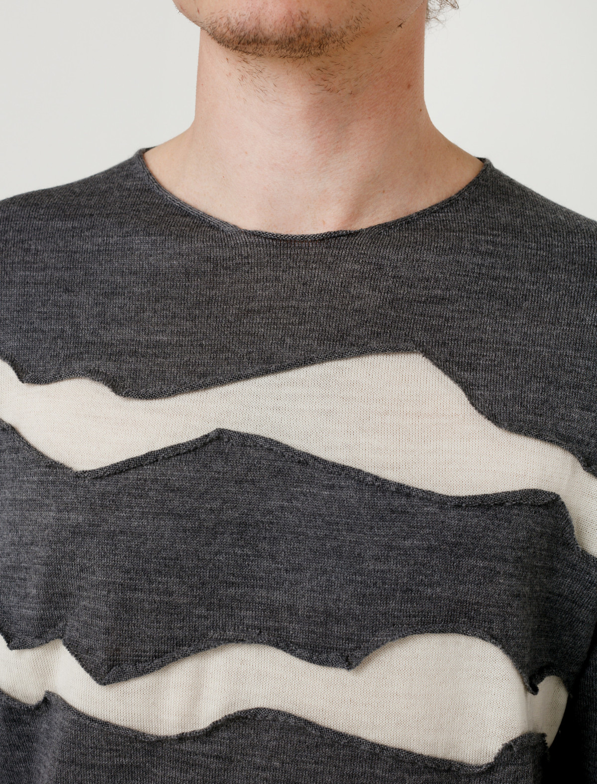 Comme des Garçons Shirt Patchwork Knit Pullover - Grey | Garmentory