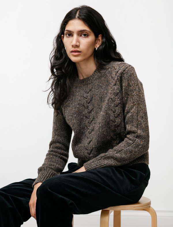 Margaret Howell Cable Soft Donegal Sweatshirt - Bracken | Garmentory