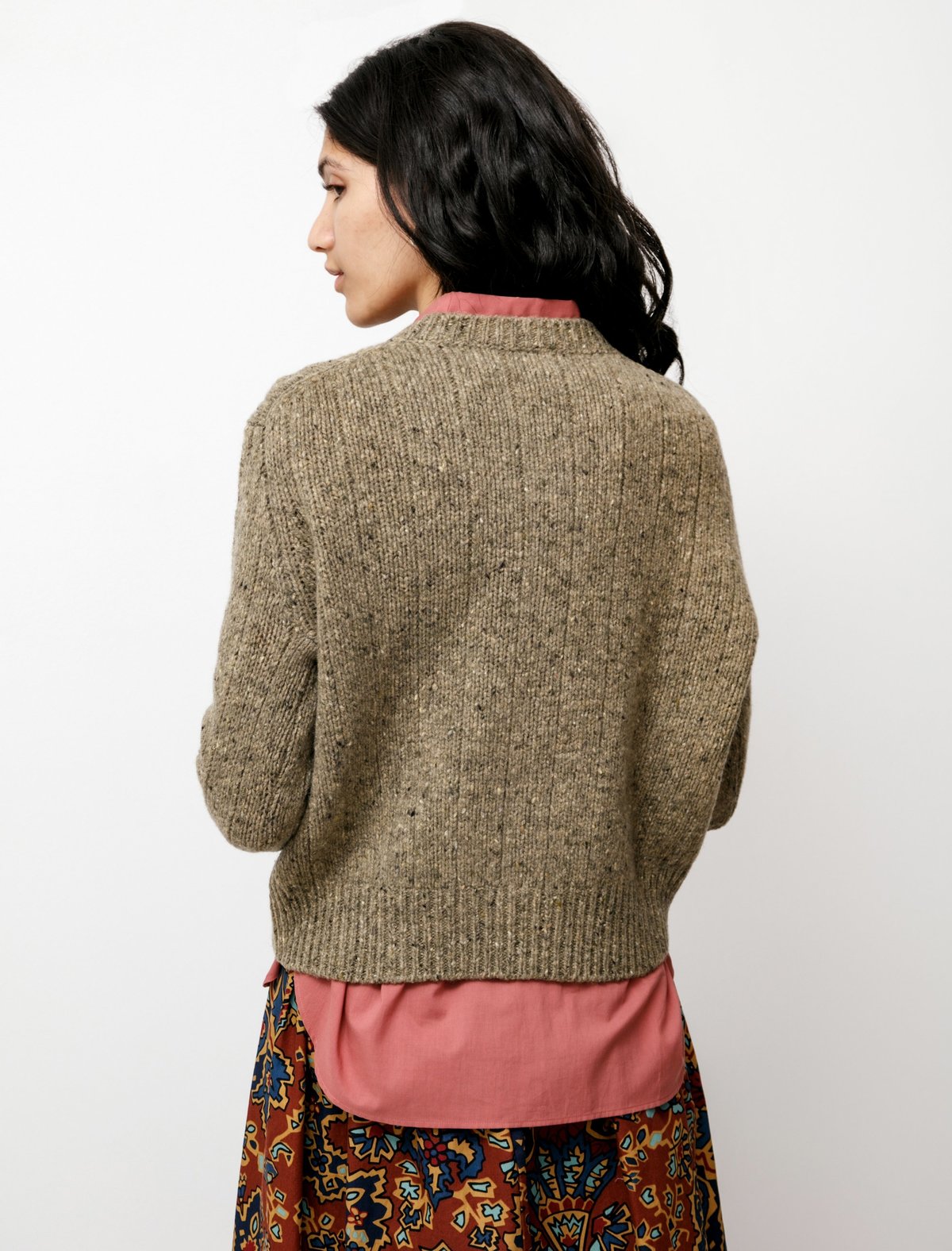 Margaret Howell Cable Sweatshirt - Soft Donegal Marsh
