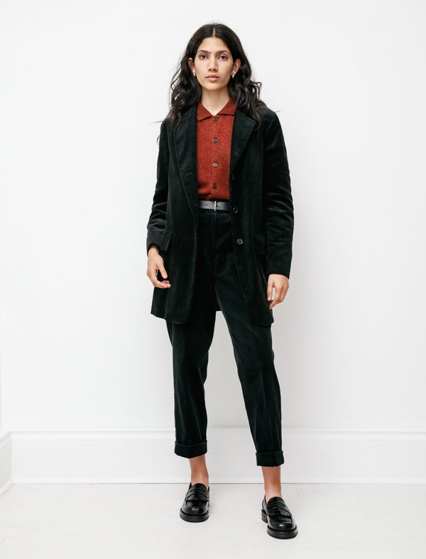 Margaret Howell 8 Wale Corduroy Long Jacket - Black | Garmentory