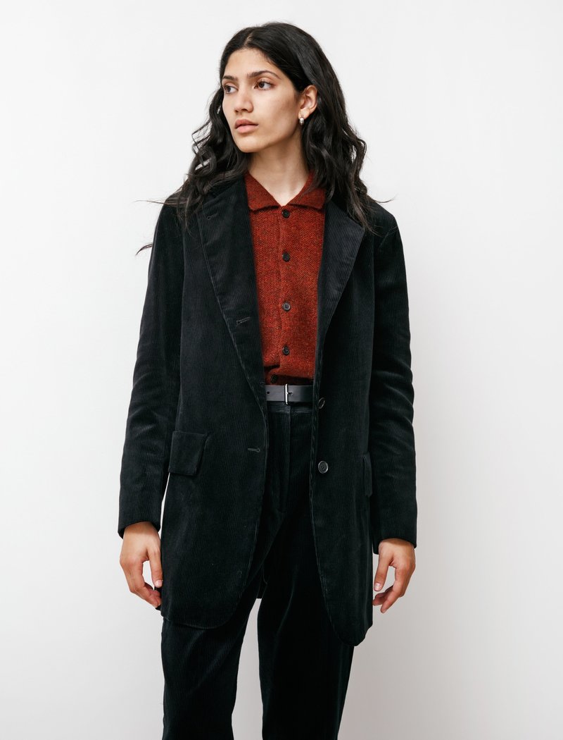 Margaret Howell 8 Wale Corduroy Long Jacket - Black | Garmentory