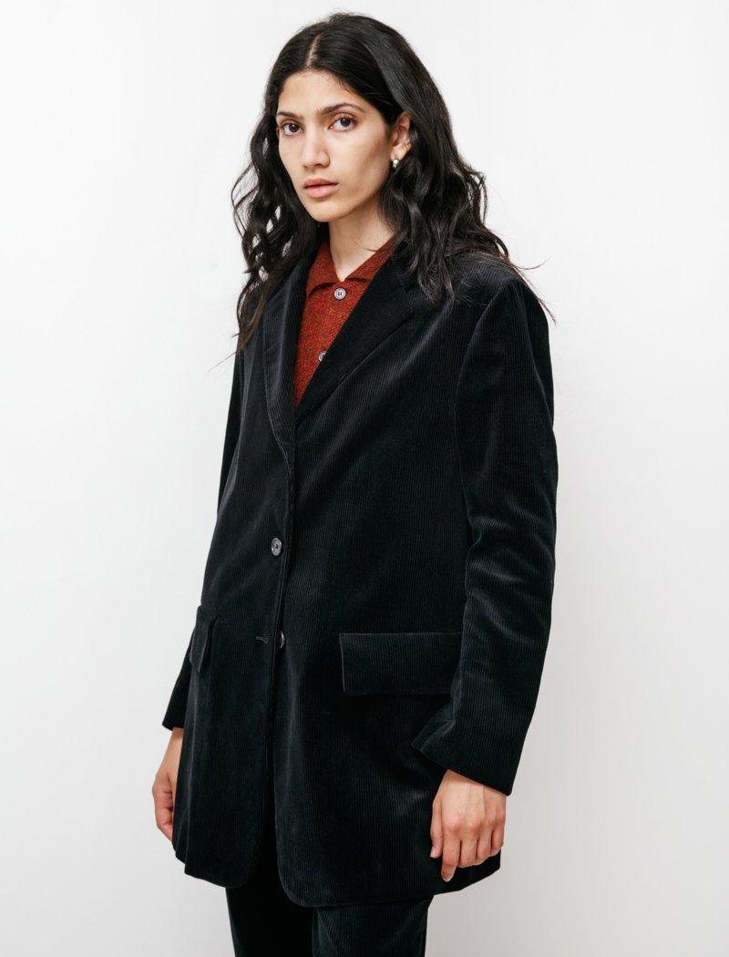 Margaret Howell 8 Wale Corduroy Long Jacket - Black | Garmentory