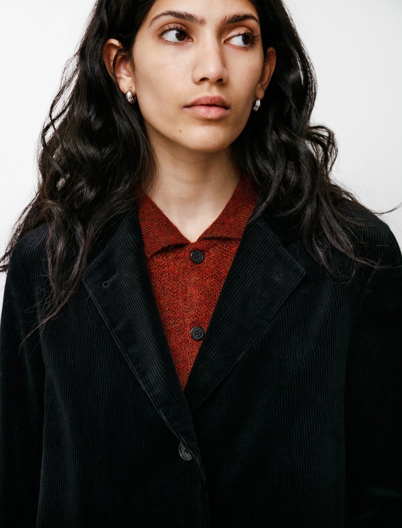 Margaret Howell 8 Wale Corduroy Long Jacket - Black | Garmentory