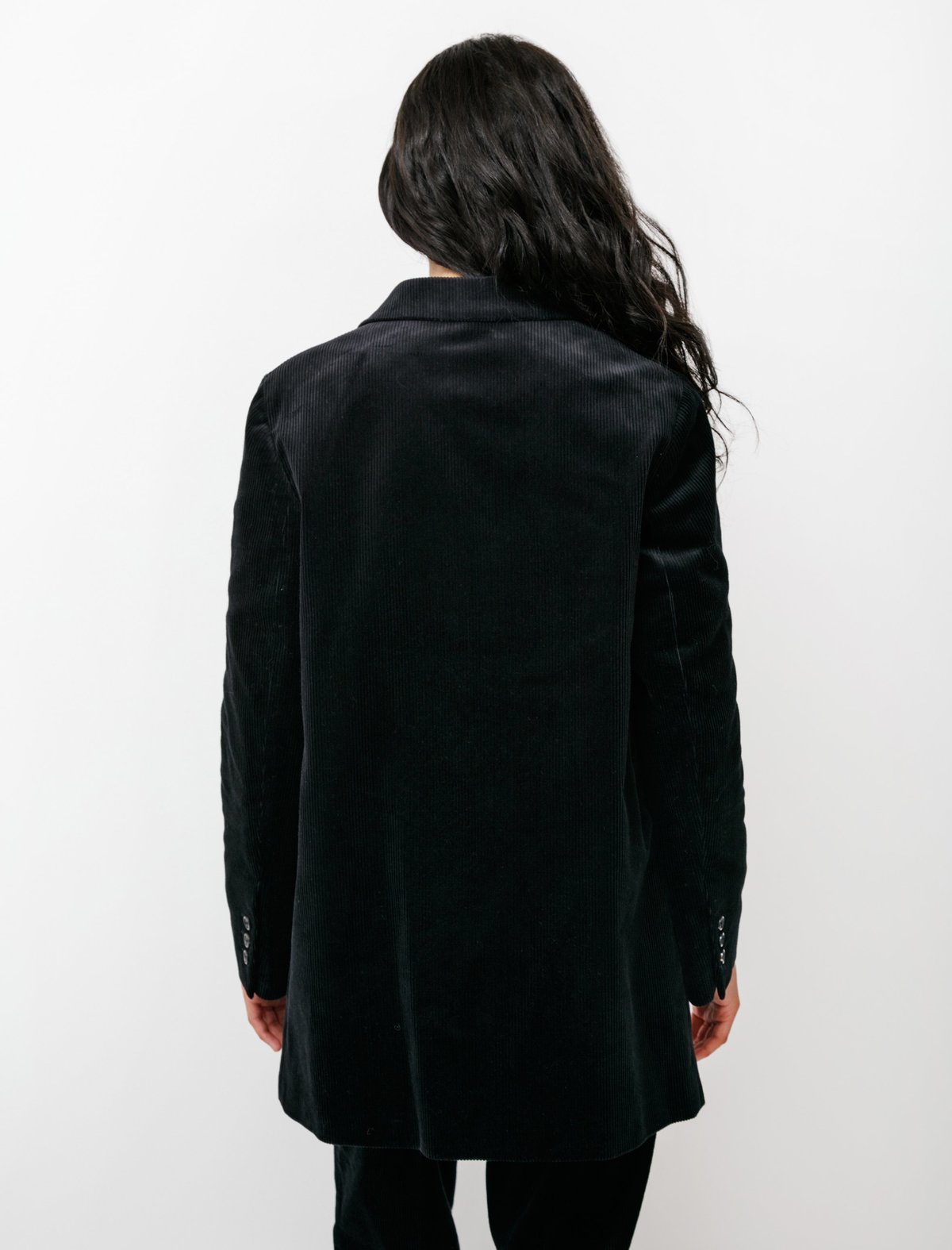 Margaret Howell 8 Wale Corduroy Long Jacket - Black | Garmentory