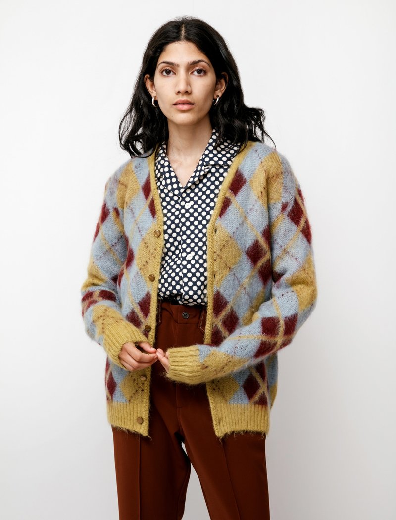 Needles Mohair Cardigan - Argyle Yellow | Garmentory