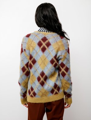 Needles Mohair Cardigan - Argyle Yellow | Garmentory