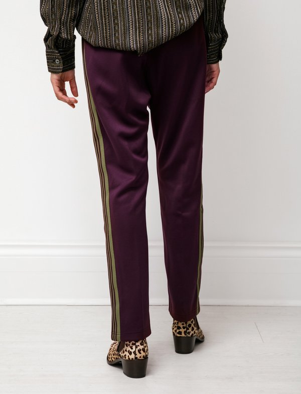 Needles Narrow Track Pant - Poly Smooth Maroon | Garmentory
