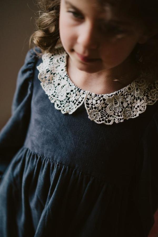 Kids Little Cotton Clothes Mila Dress - Winter Blue Floral | Garmentory
