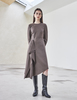 Maison De Ines FRONT SHIRRING DRESS - brown - Thumbnail 1