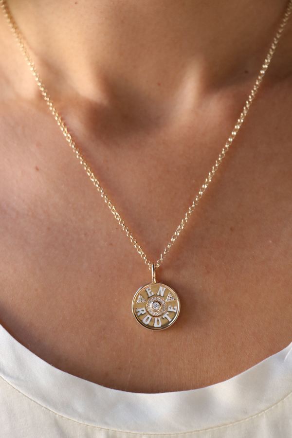 Marlo Laz Mini En Route Coin Necklace 