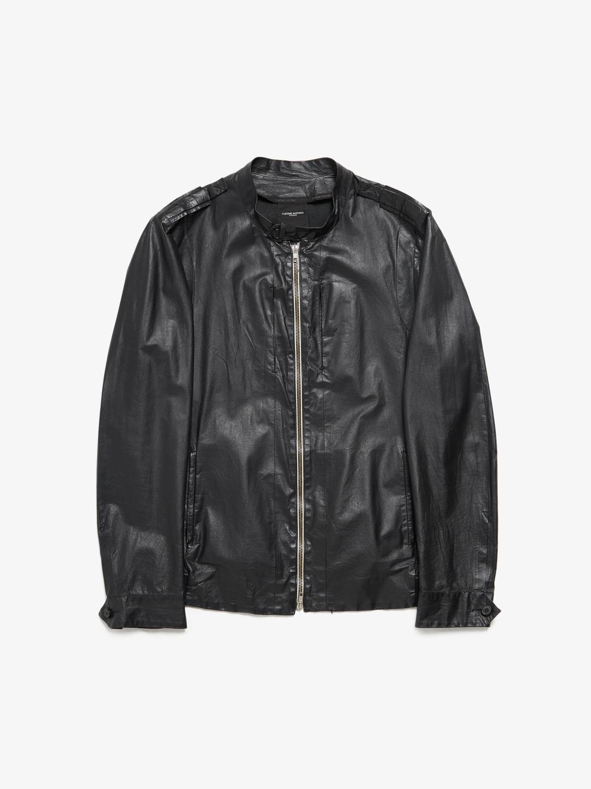 COSTUME NATIONAL レザージャケット Men's Black Leather CoSTUME NATIONAL Homme Motorcycle Jacket