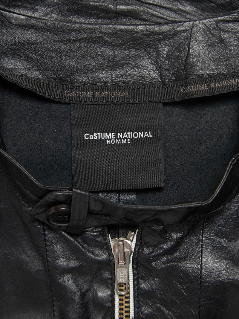 PRE-LOVED Costume National Light Leather Jacket - Black