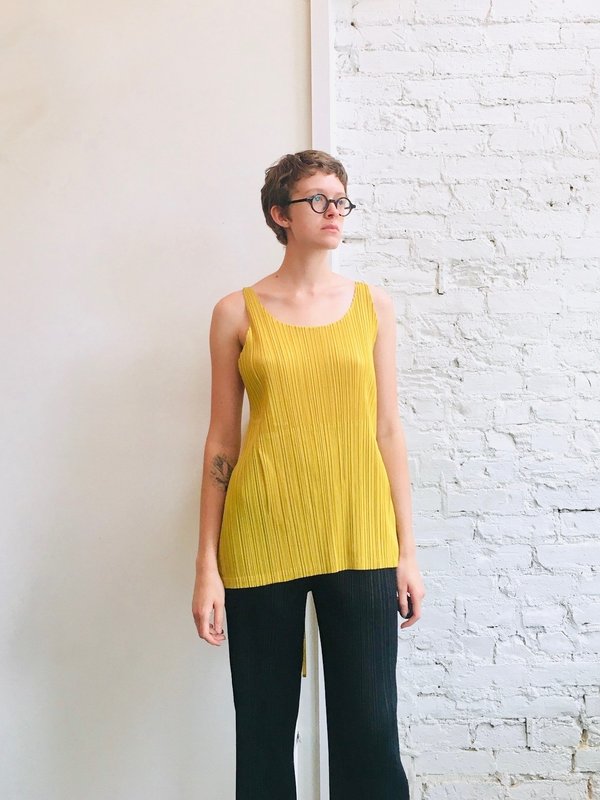 Pleats Please by Issey Miyake May Apron Top - Ochre | Garmentory