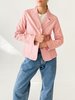 Vintage Leather Blazer - Pink - Thumbnail 2