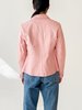 Vintage Leather Blazer - Pink - Thumbnail 5