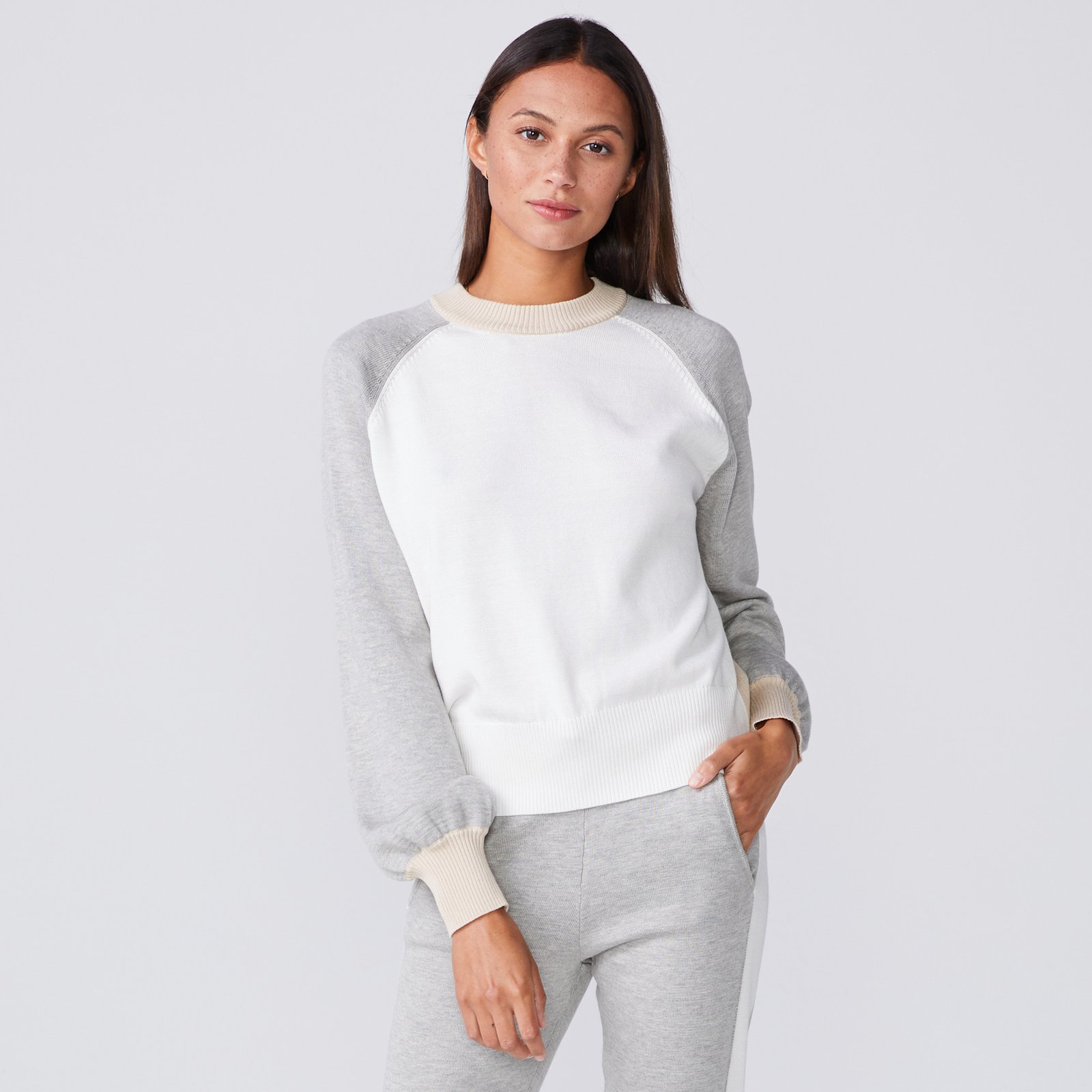 monrow colorblock sweatshirt