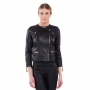 LAMARQUE Mae Basketweave Detail Leather Jacket LAMARQUE Mae Basketweave Detail Leather Jacket