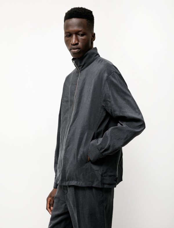 Lemaire Blouson Dry Silk Shirt - Coal | Garmentory