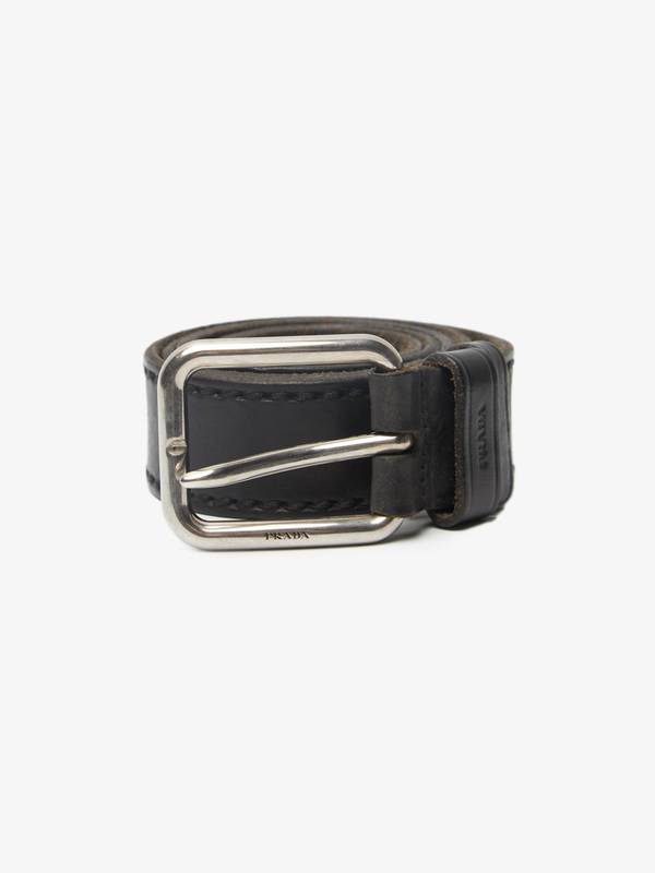 PRE-LOVED Prada Leather Belt - Black