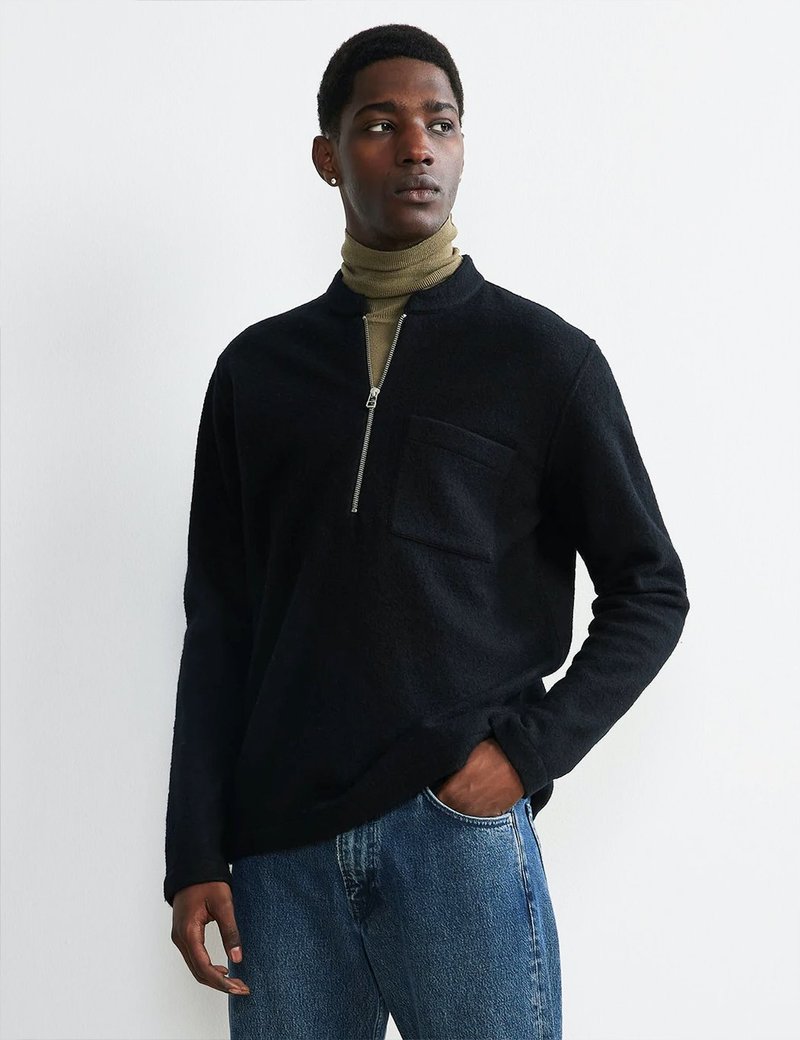 NN07 Carlos Half-Zip Sweater - Black | Garmentory