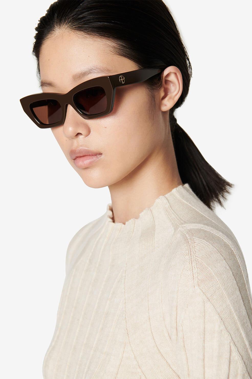 サングラス ANINE BING Paris Sunglasses - ANINE BING - Acetate - Brown PARIS SUNGLASSES DARK TORTOISE | Anine Bing | Tuchuzy