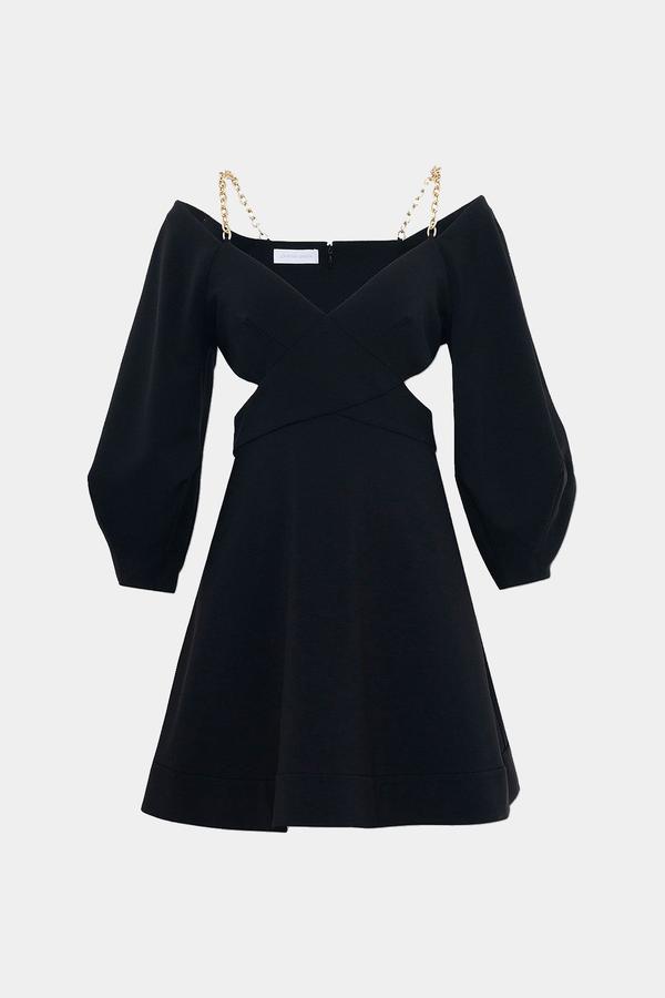 Jonathan Simkhai Lyla Recycled Twill Mini Dress With Chain | Garmentory