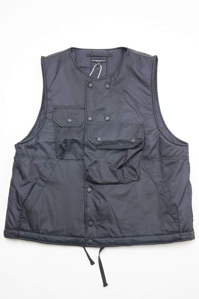 トップス Engineered Garments Cover Vest Engineered Garments Cover Vest Olive Cotton Ripstop - Made in USA
