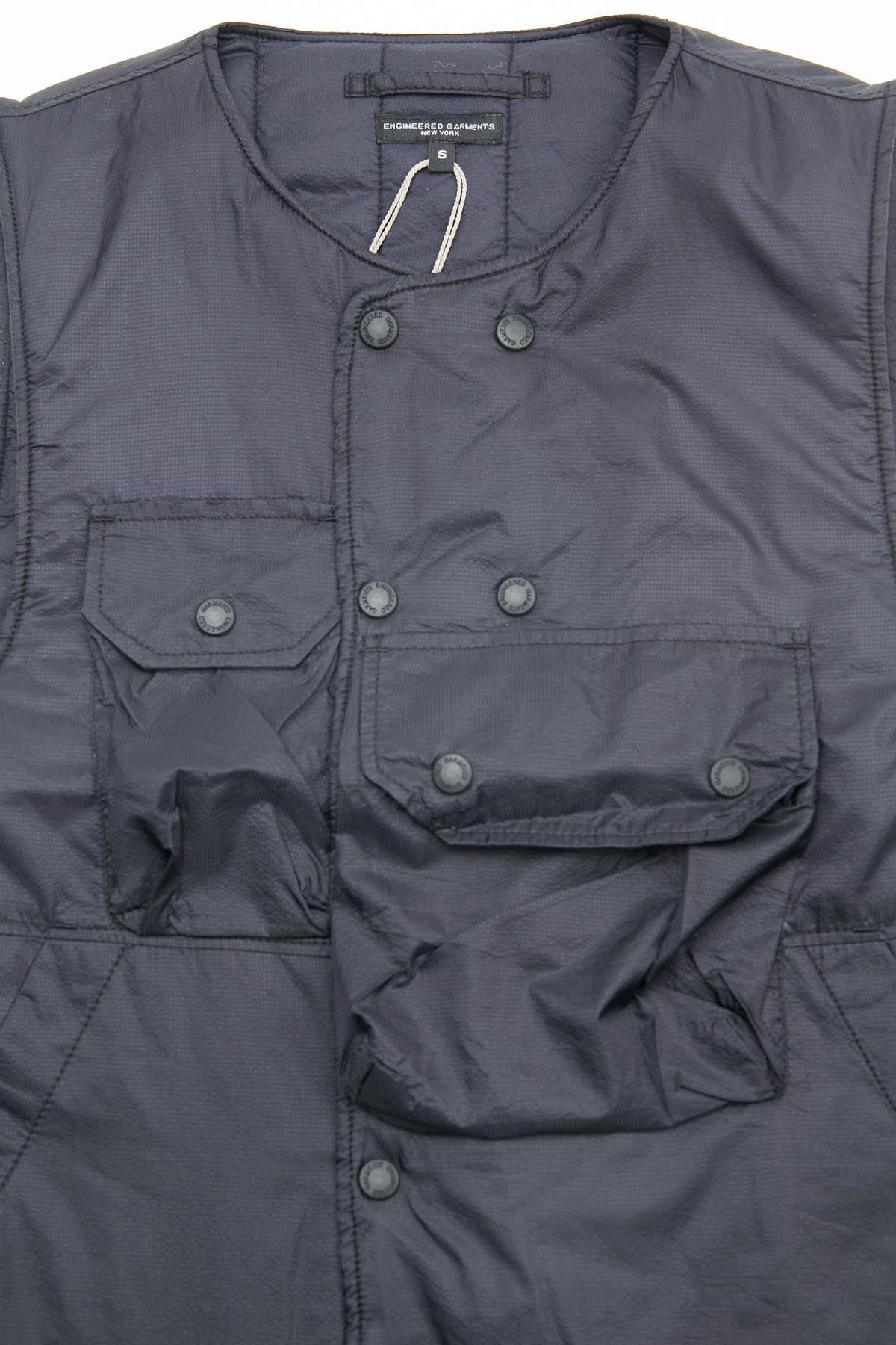 Engineered Garments Nylon Micro Ripstop Cover Vest - Dark Navy
