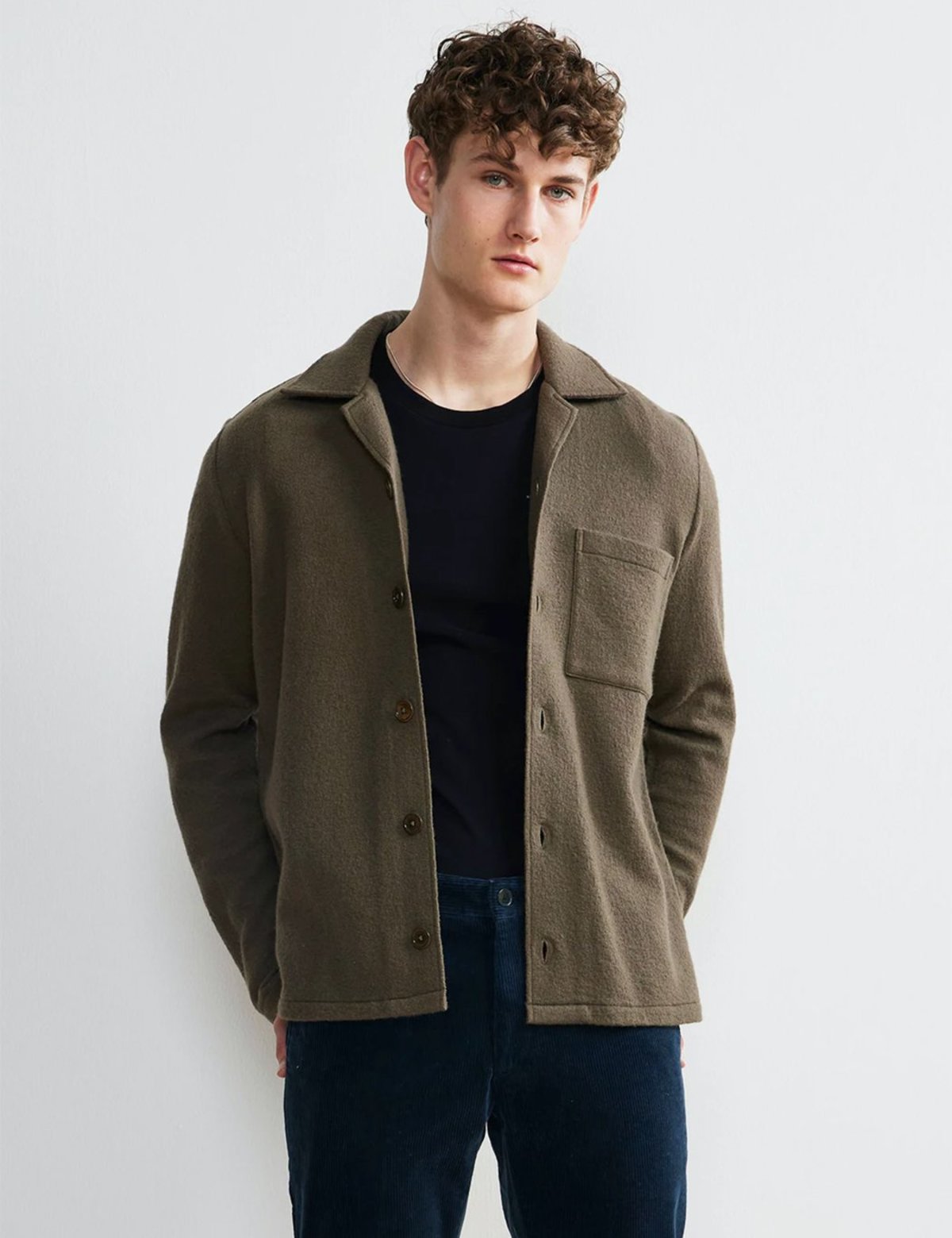 【美品】TODAYFUL CUTOFF WOOL JACKET 36 Olive NN07 Miyagi Wool Overshirt - Clay Green | Garmentory