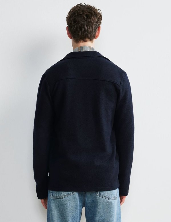 NN07 Miyagi Wool Overshirt 6394 - Navy Blue | Garmentory