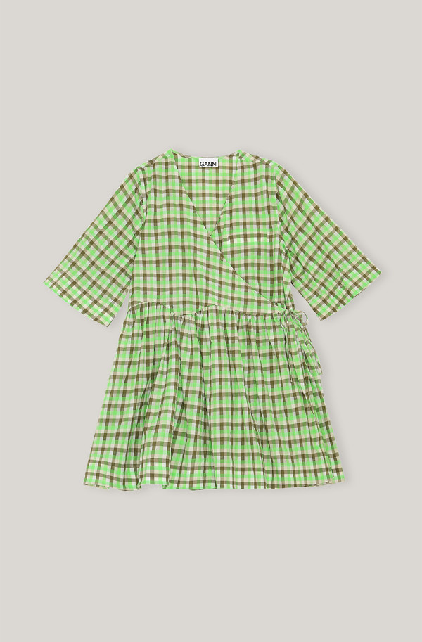 green and white checkered dress Noble Utility Dress in Plaid Print Plaid / L