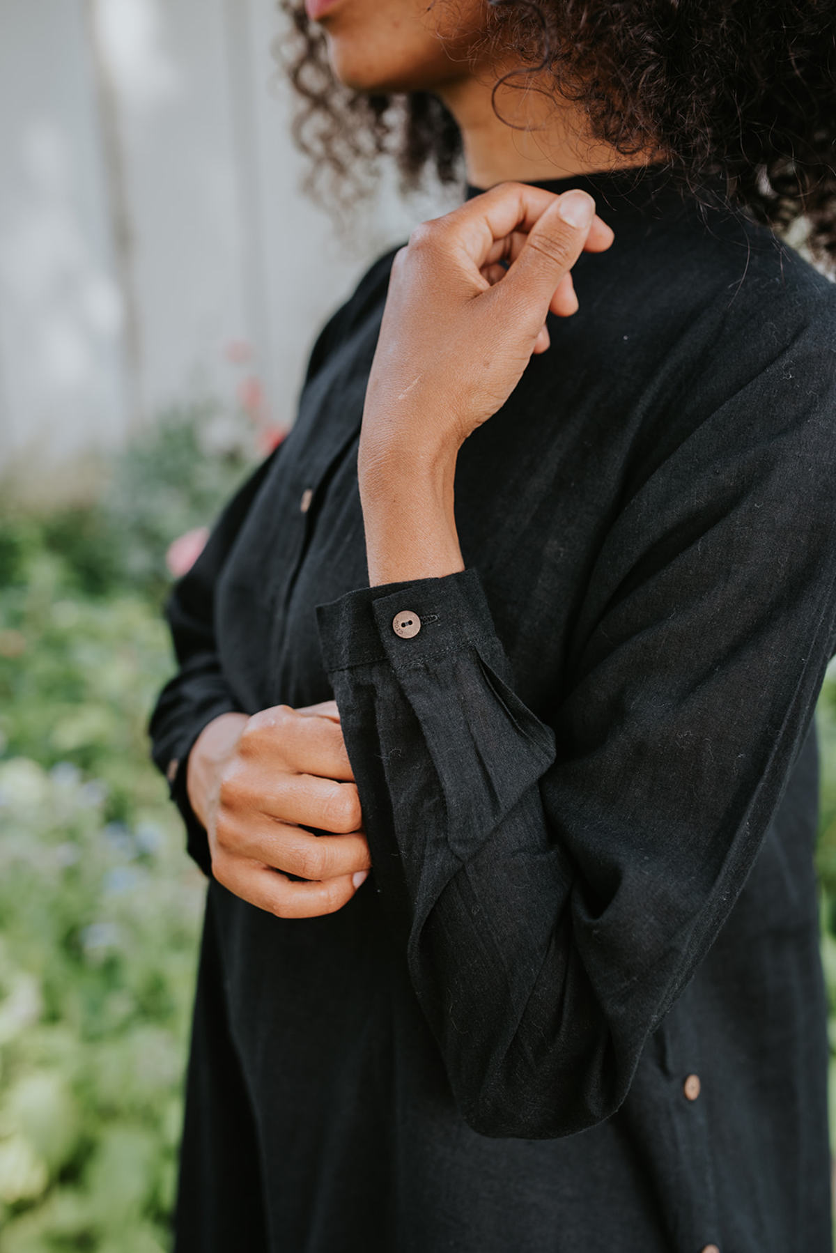 World of Crow side slit dress - Ink black | Garmentory