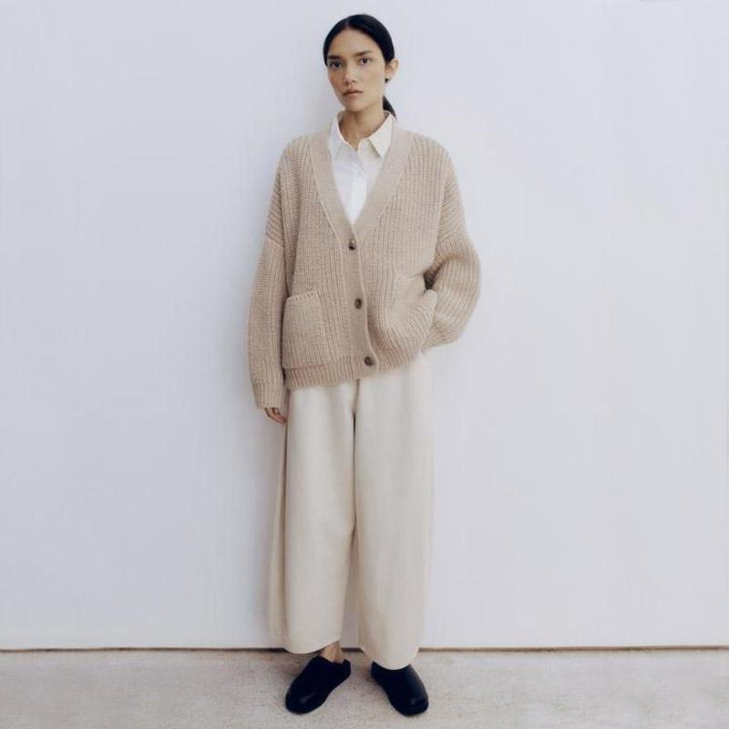 Cordera Ecowool Chunky Cardigan - Nude | Garmentory
