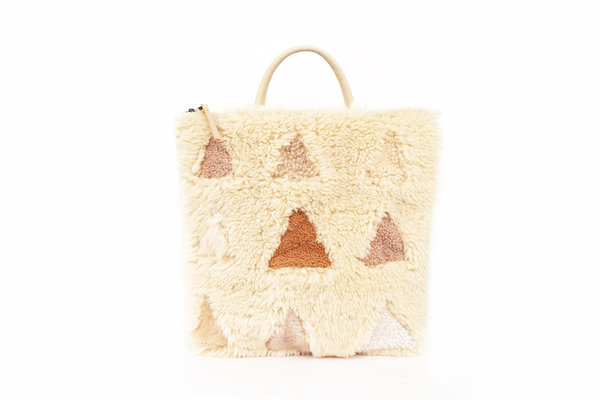 Primecut Sheepskin Backpack Patchwork Triangles