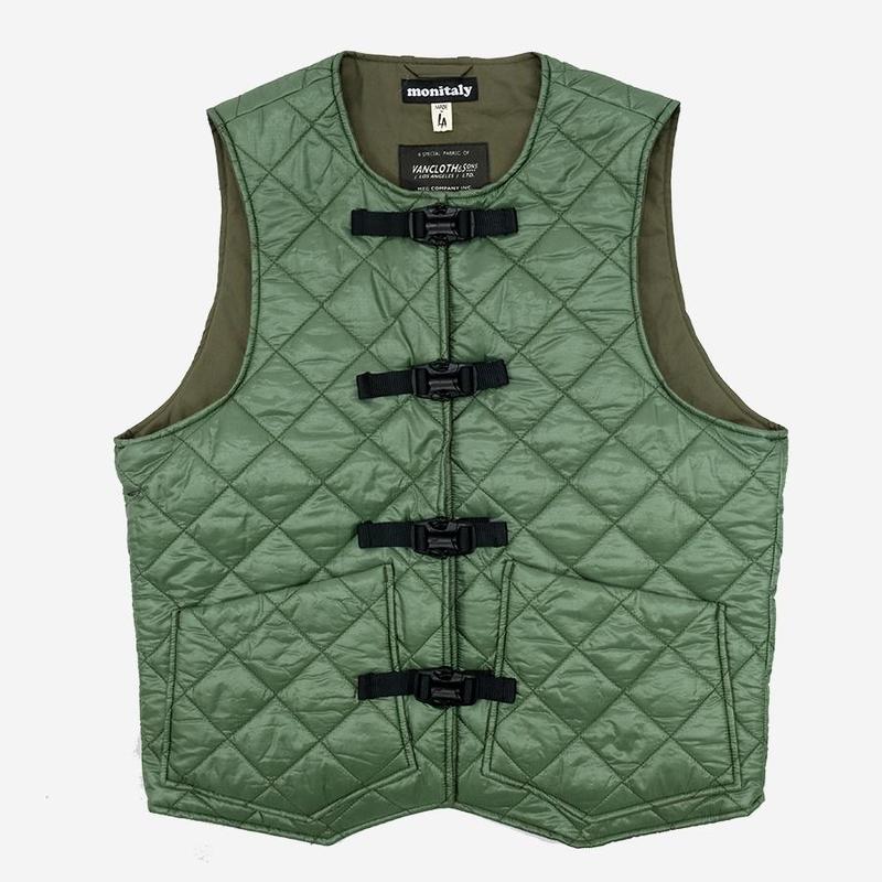 Monitaly Quilted Cincho Vest - Diamond Dotera Green | Garmentory