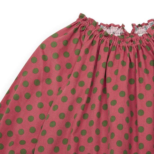 Kids Bonton Child Dahlia Dress - Pink With Green Dots | Garmentory