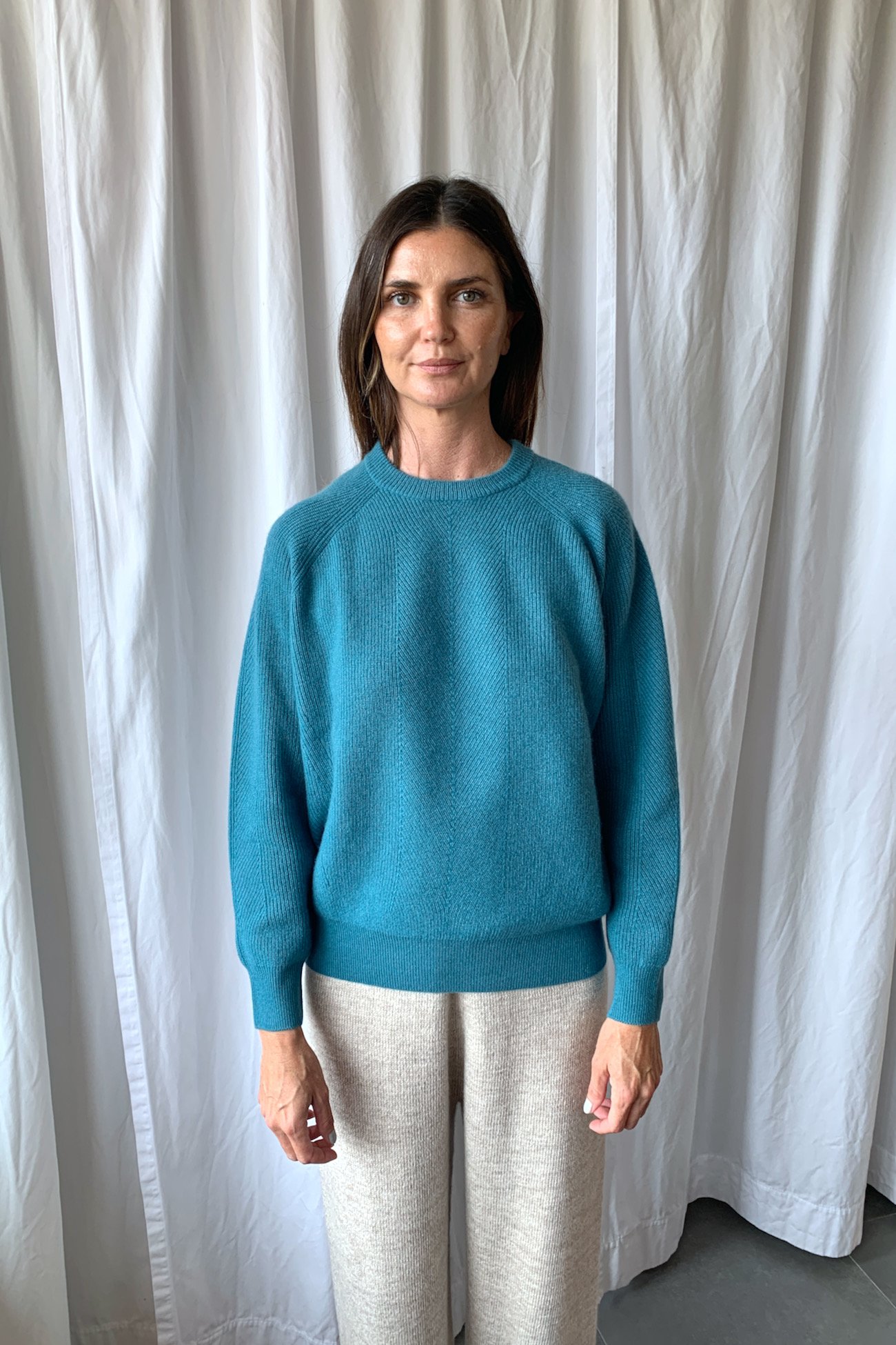 sea blue sweater