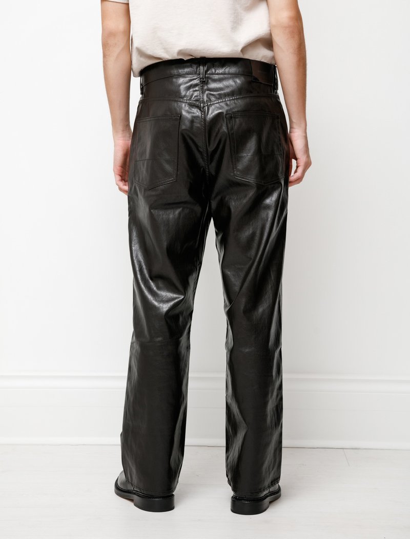 バ*ド様 our legacy 22aw motocut fakelether Our Legacy Extended Third Cut Fake Leather Pants - Brown/Black
