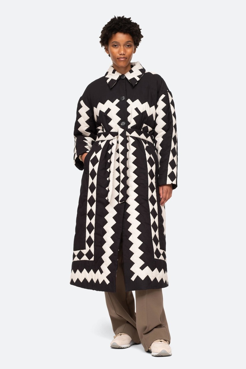 Sea NY Helena Coat - Black/White | Garmentory