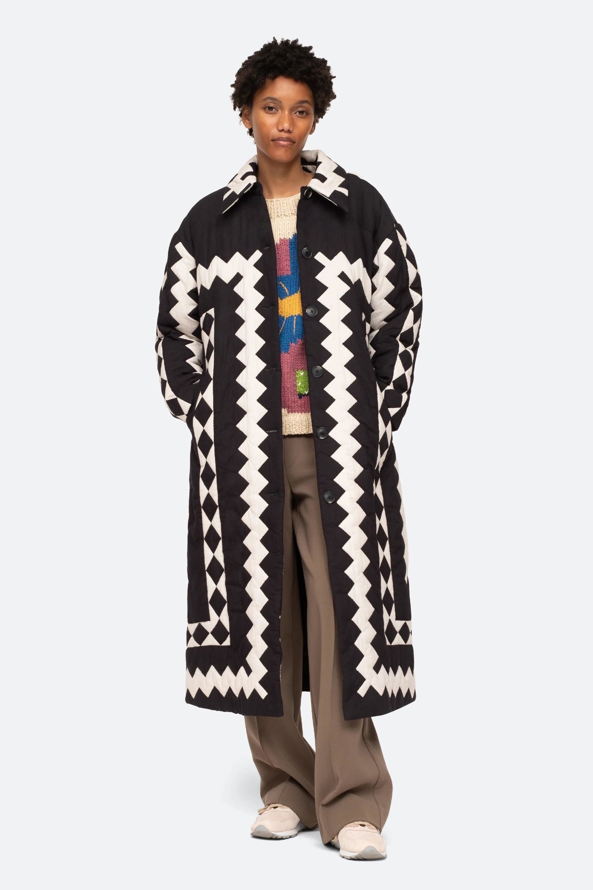 Sea NY Helena Coat - Black/White | Garmentory