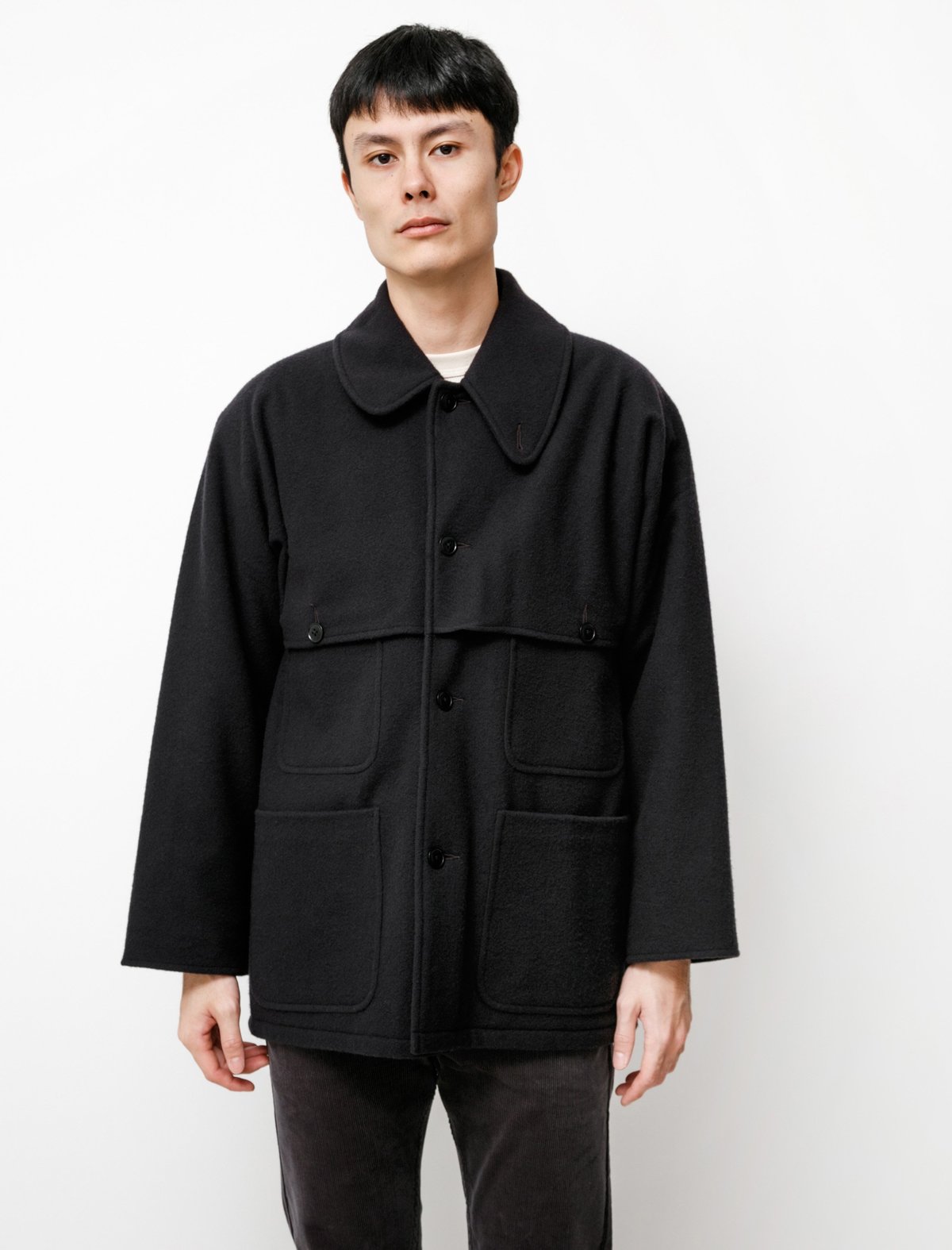 COMOLI / MACKINAW COAT size1 comoli 16AW ウールナッピング マッキ