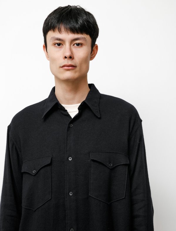 Comoli Washi Cashmere Workshirt - Navy | Garmentory