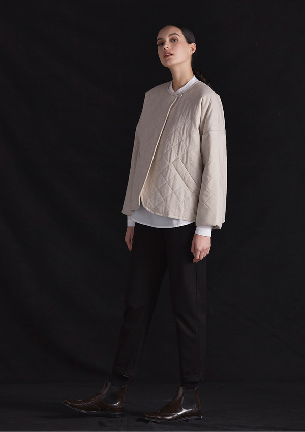 KOWTOW Anchor Quilted Coat in Oatmeal Garmentory