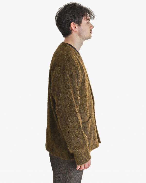 Our Legacy Melange Mohair cardigan - Olive | Garmentory