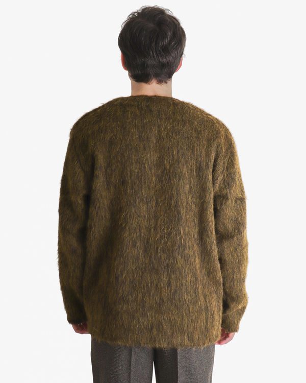 Our Legacy Melange Mohair cardigan - Olive | Garmentory