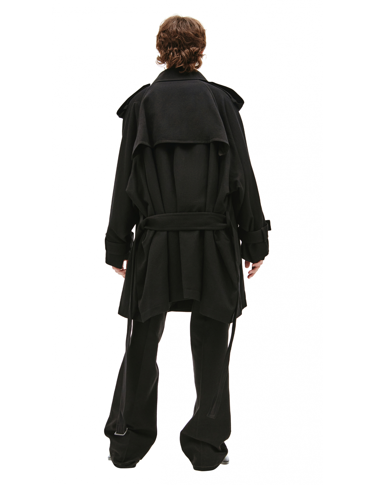 Yohji Yamamoto wool Trench Coat - Black | Garmentory