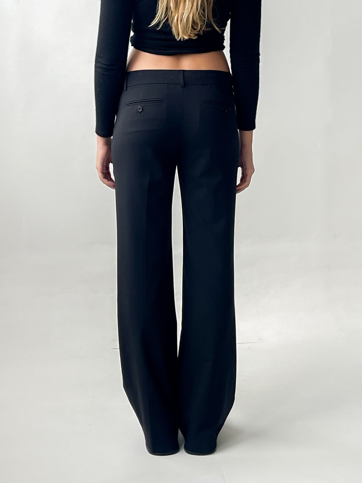 Black-Low-Rise-Trousers--M--