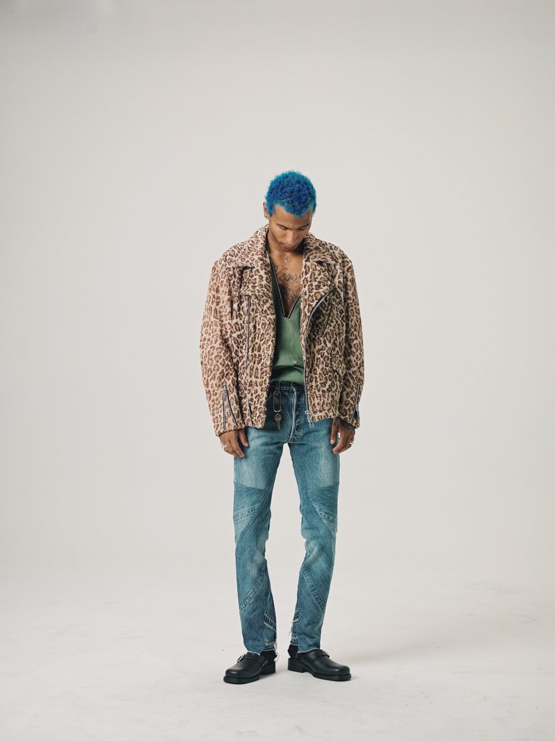 Old Park RL Towel Oversized Riders Jacket - Leopard | Garmentory